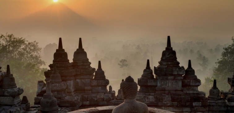 Borobudur templet ved Yogyakarta, Java