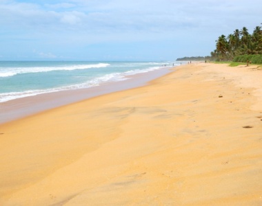 Stranden ved Bentota på Sri Lanka